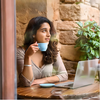 Woman holding coffee